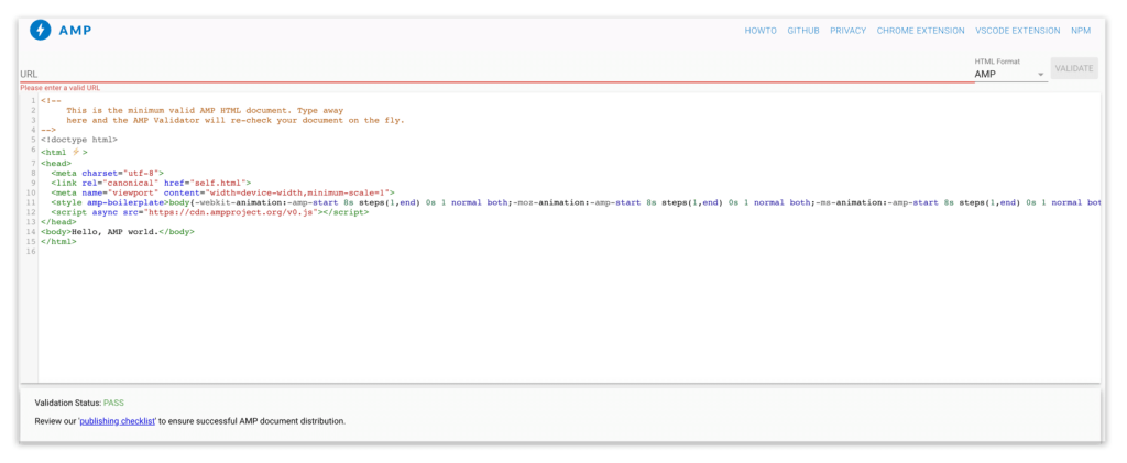 Сервис проверки AMP от сообщества