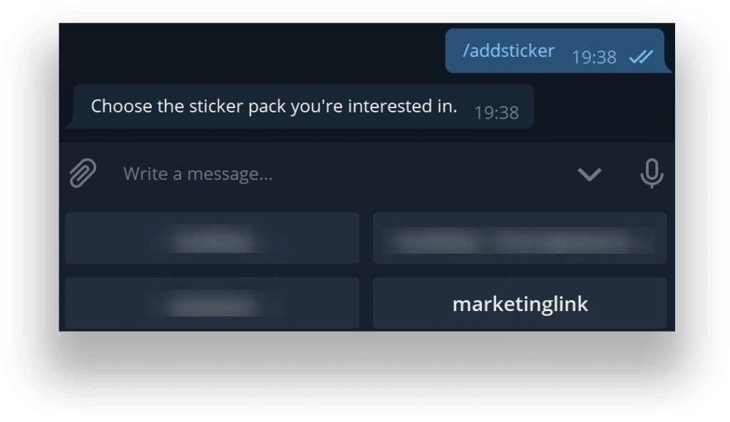 Стикерпак в телеграме маркетологов