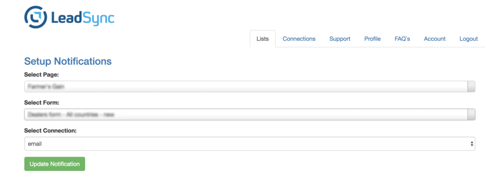 how to connect sending contacts Facebook Lead Form Ads to email