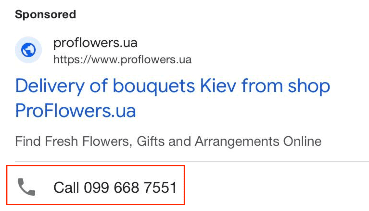 Manual extensions in search ads Phone numbers