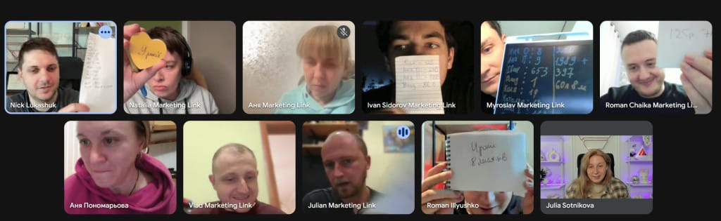 Команда Marketing Link во время игры «Дилетанты» 26 ноября 2025 года