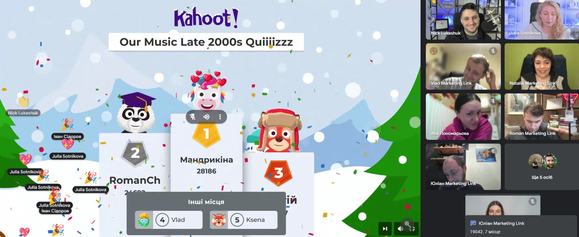 How Marketing Link Team Members Take Part in a 2000s Music Online Quiz