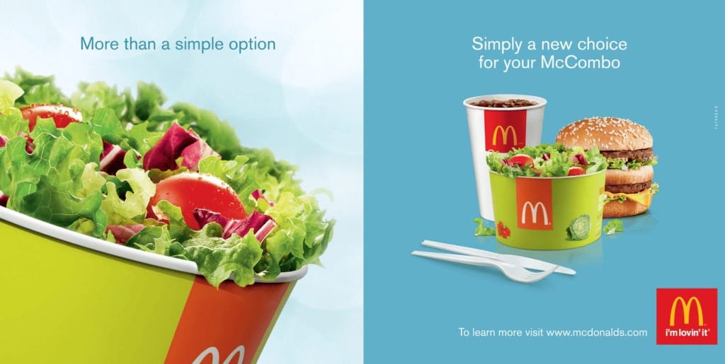 Advertising a healthier menu at McDonald's