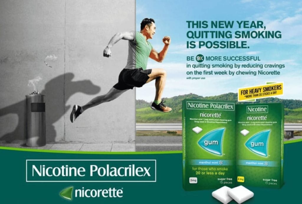 Advertising of Nicorette nicotine gum