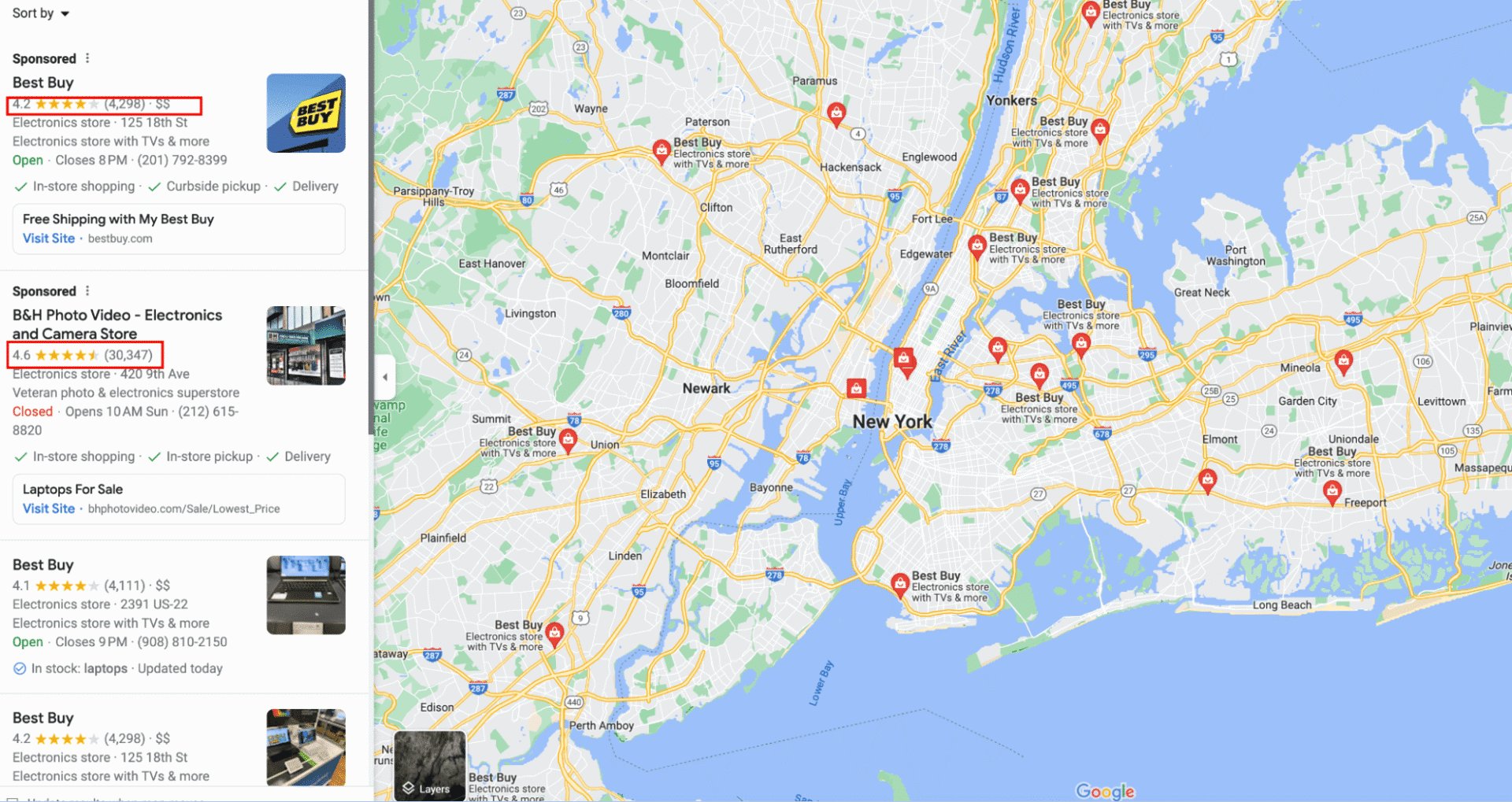 Зірки з розширенням оголошення «Місцезнаходження»