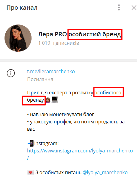 ключові слова для опису каналу