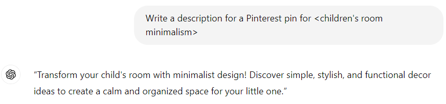 Preparing descriptions for Pinterest Pins in the Live Chat