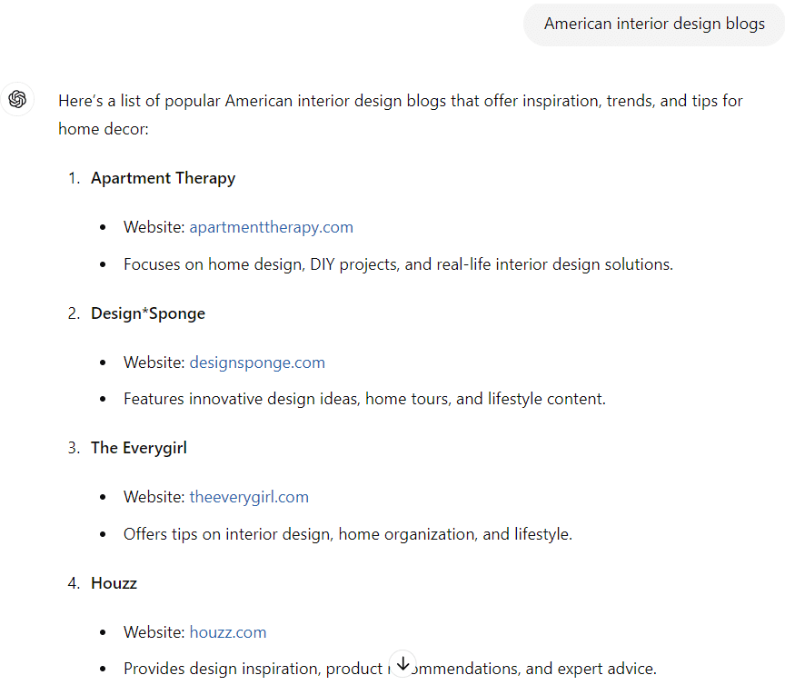 Searching for web resources on relevant topics in the LST chat