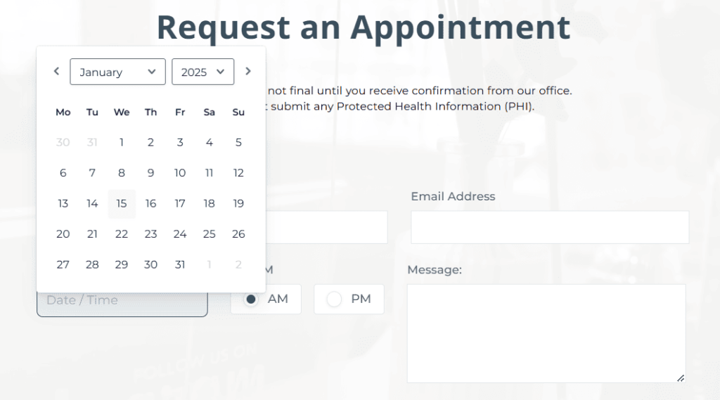 Appointment form