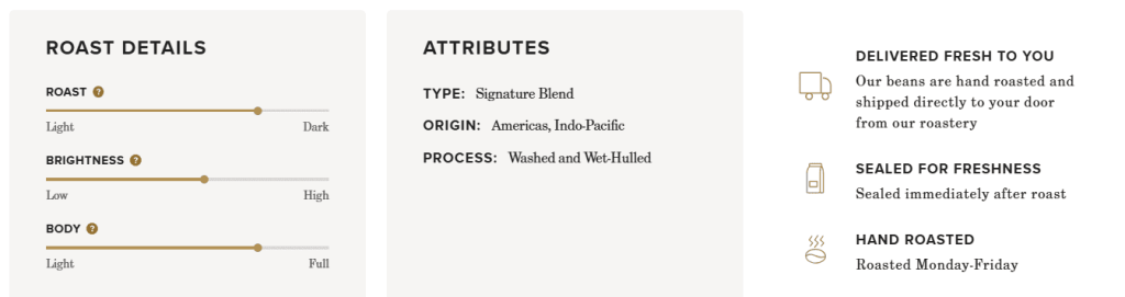 Infographics describing coffee roasting