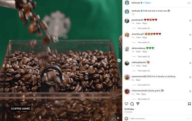 Starbucks video with coffee beans