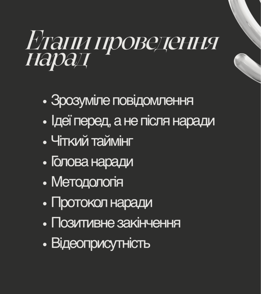 Етапи проведення нарад