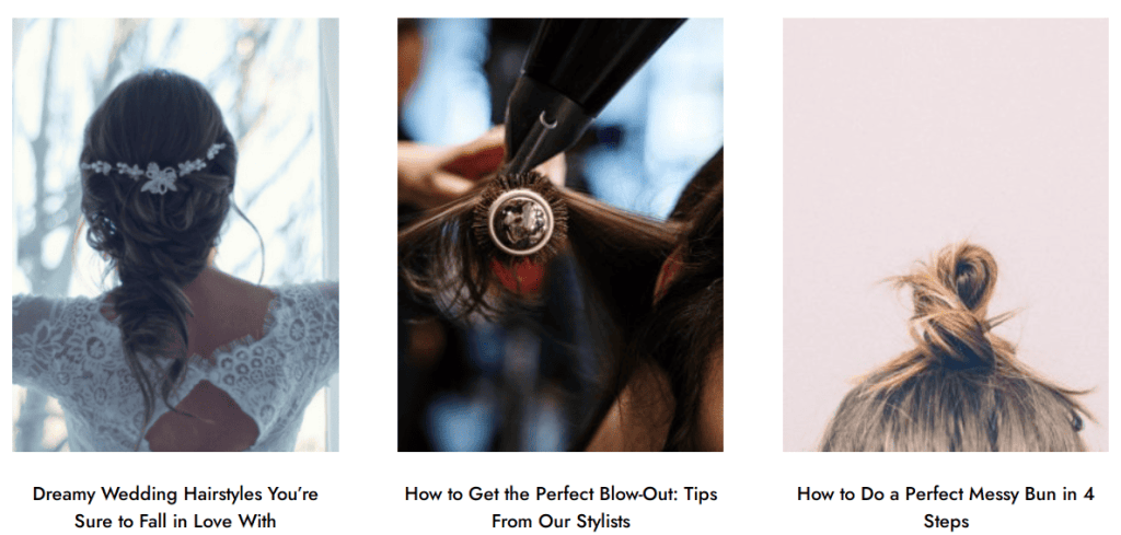 Interesting content for a beauty salon