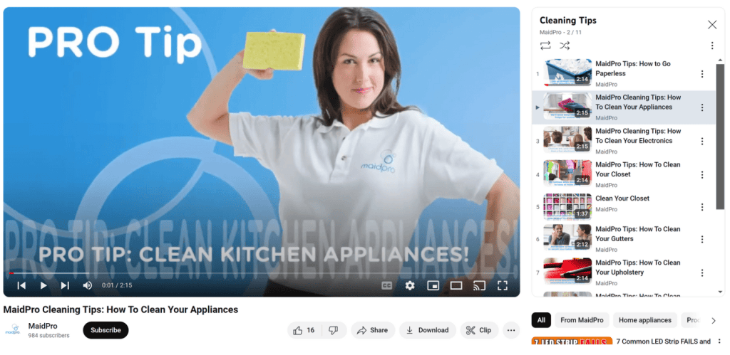 Crowd marketing and native advertising for a cleaning service