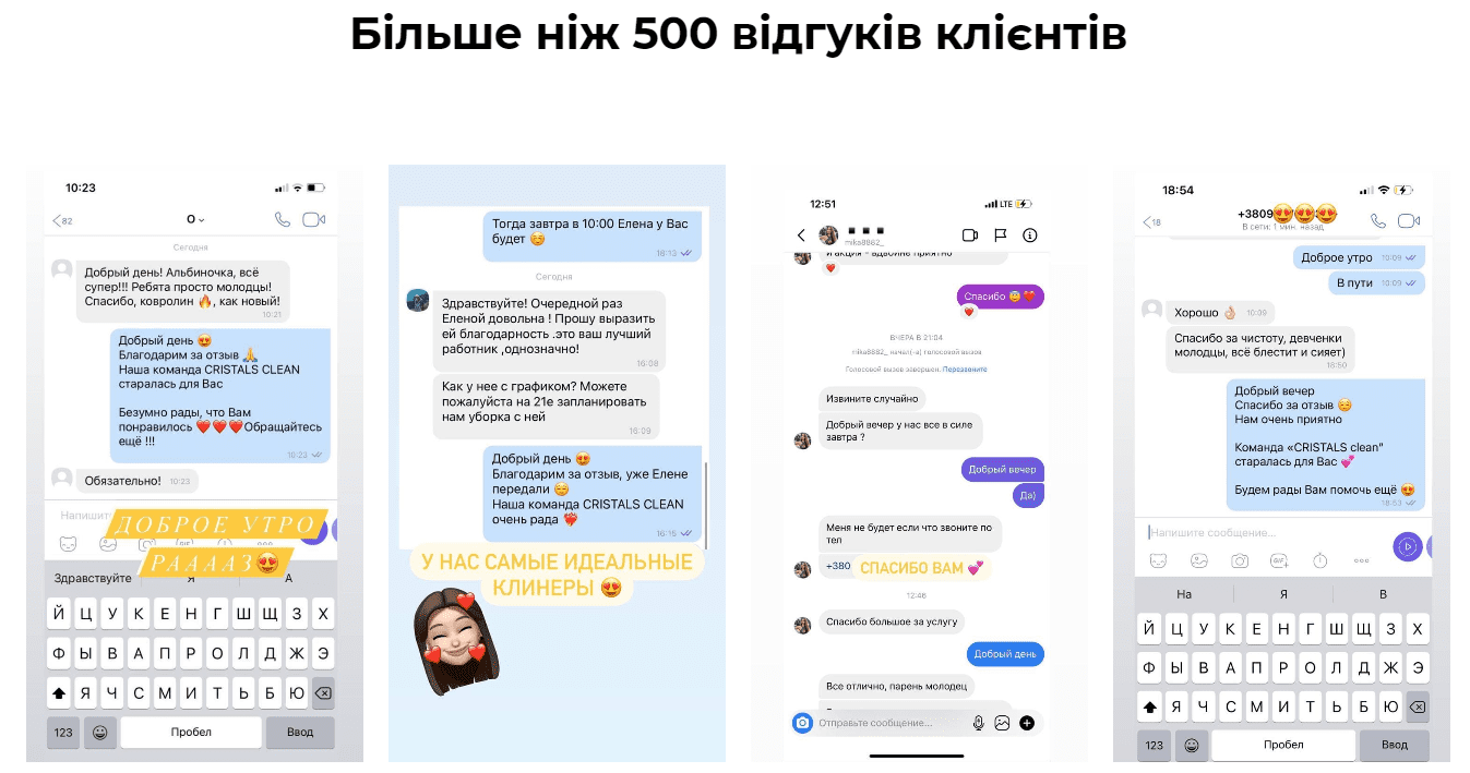 відгуки клієнтів на сайті