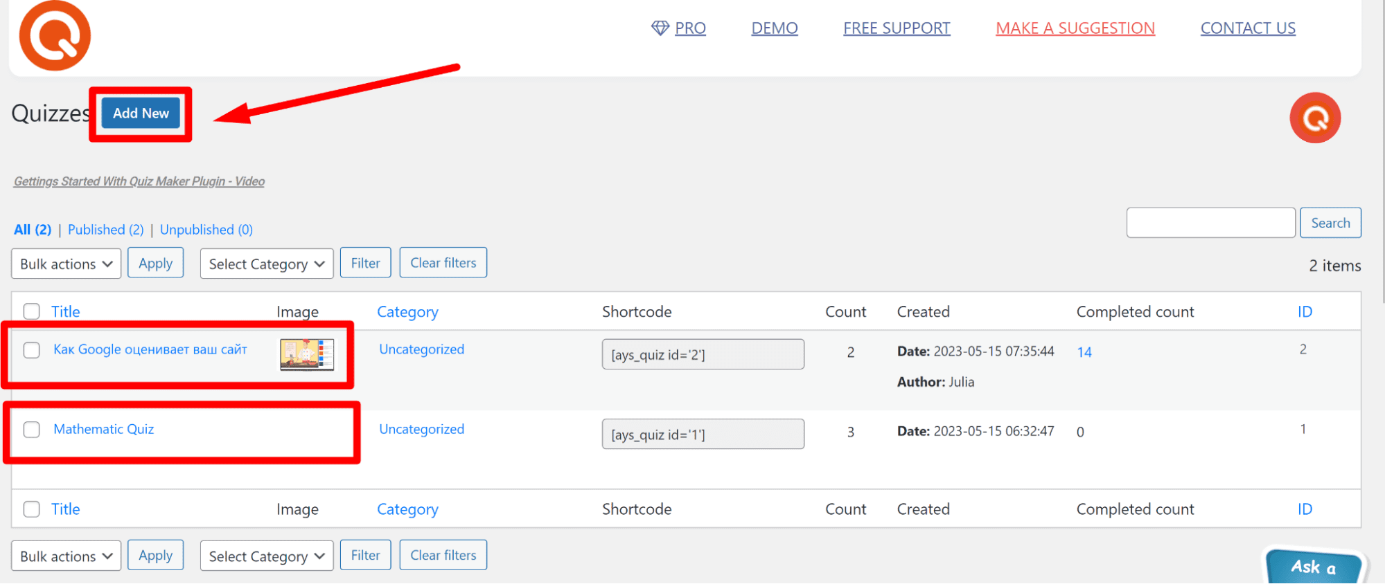 як зробити квіз на Вордпресс