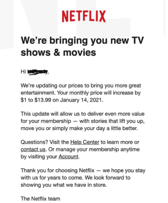 Appeal letter from Netflix