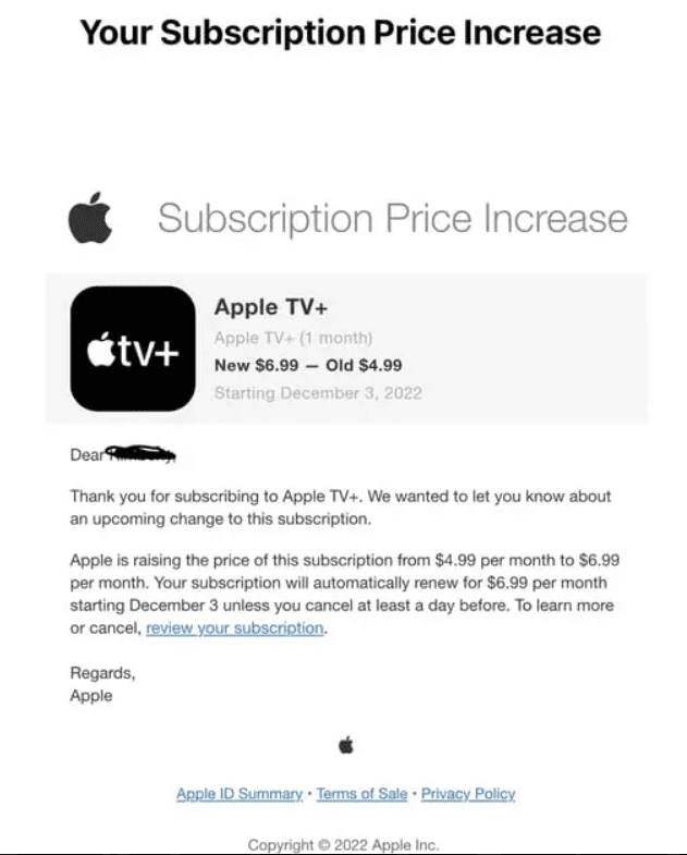 Increasing the price of your subscription