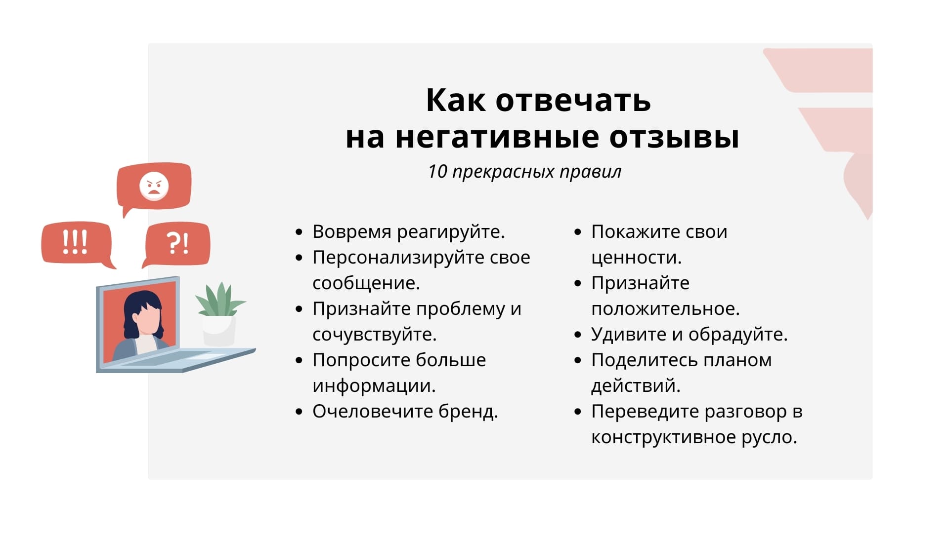 Как отвечать на негативные отзывы клиентов