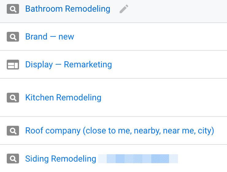 Список нових кампаній