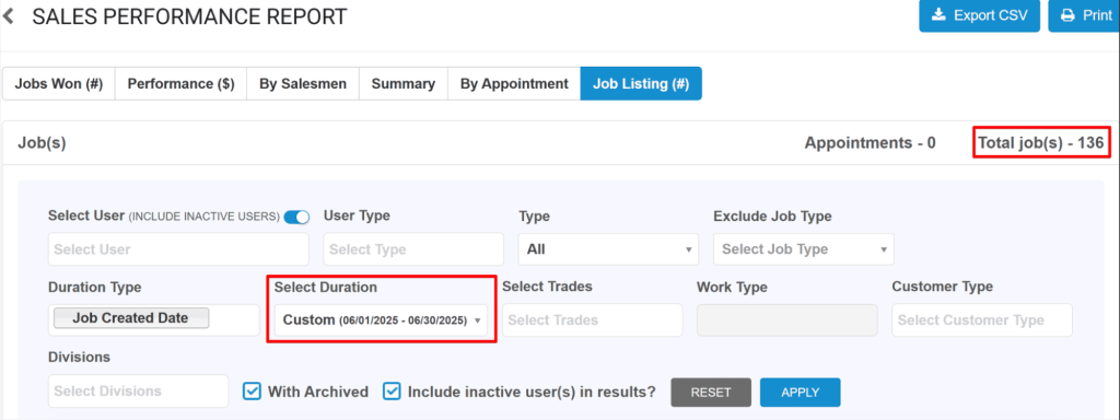 Results in June 2025