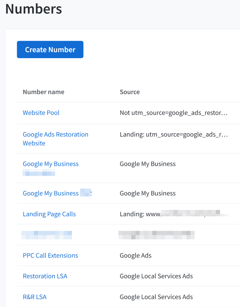 Key CallRail settings