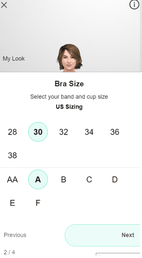 Specify the bra size