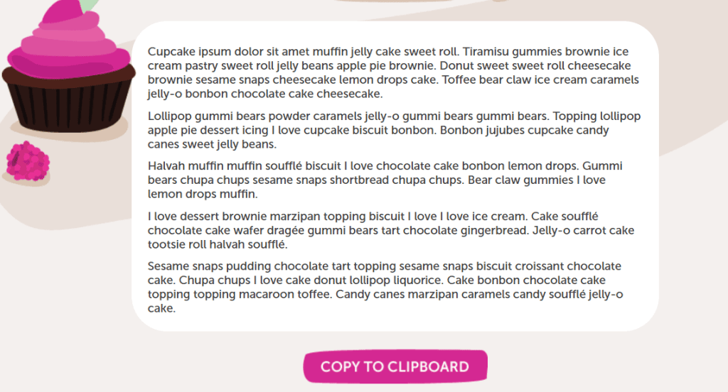Cupcake Ipsum онлайн
