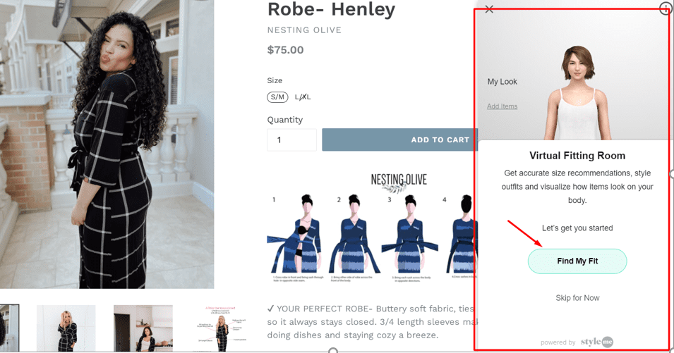 Online virtual fitting room