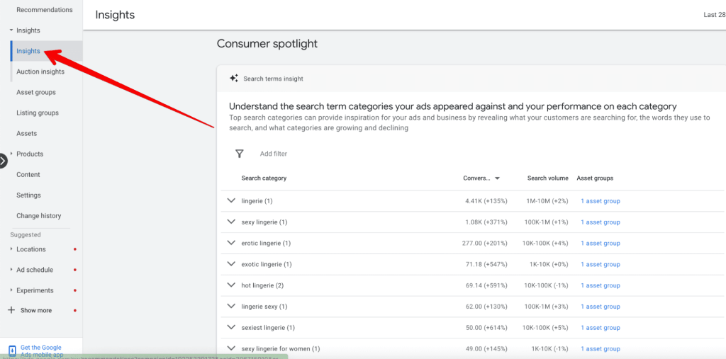 Вкладка Статистика