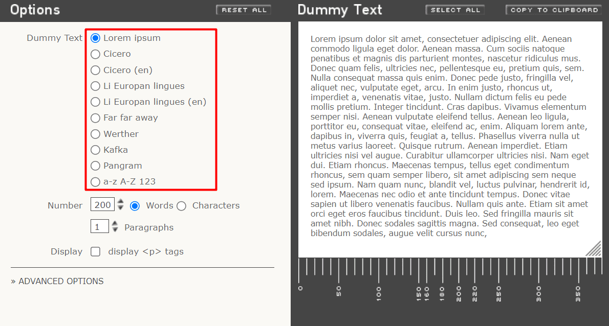 Як отримати текст Lorem Ipsum генератор