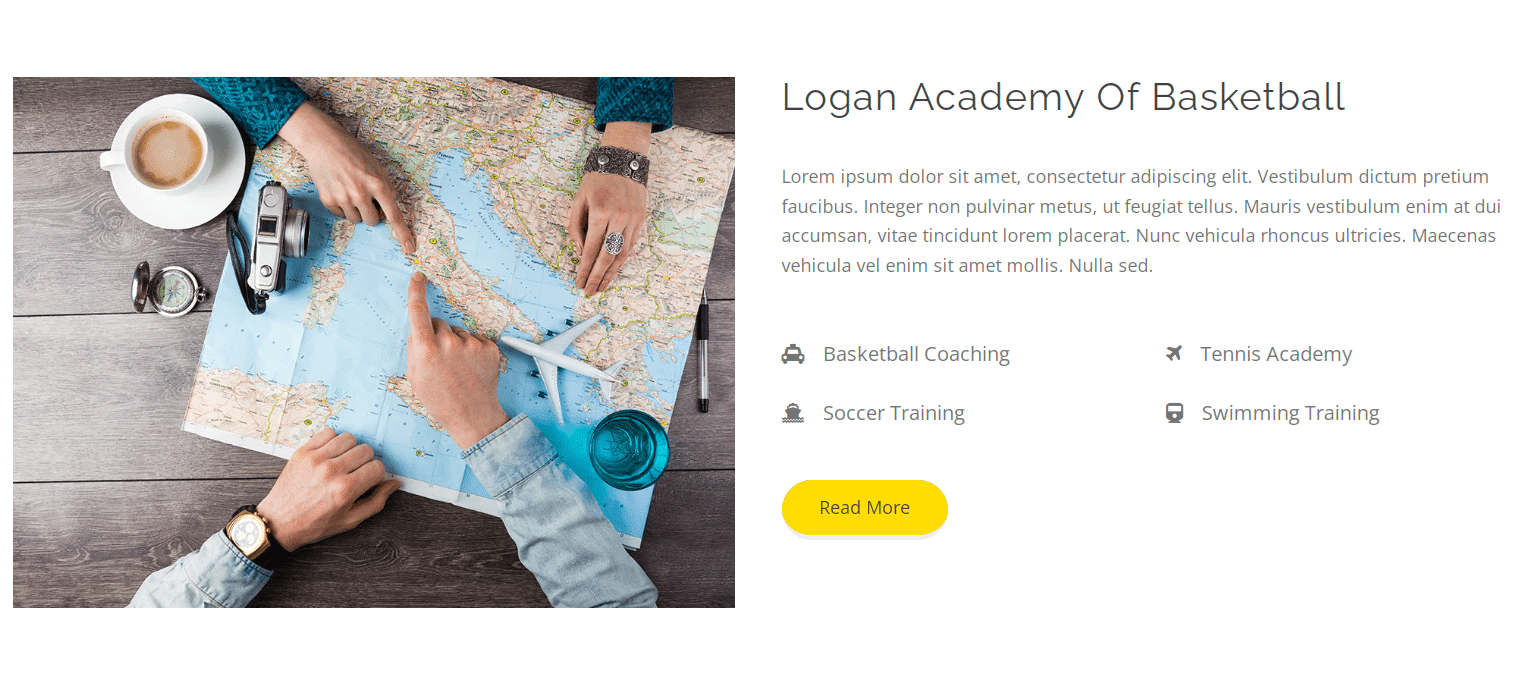 An example of an about page template