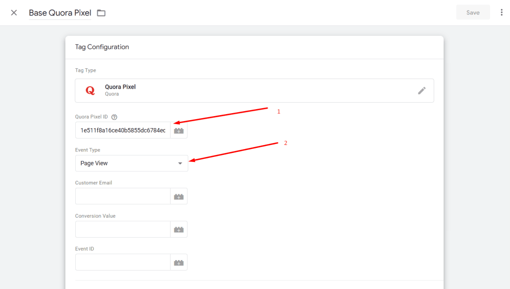 Event type: Page View
