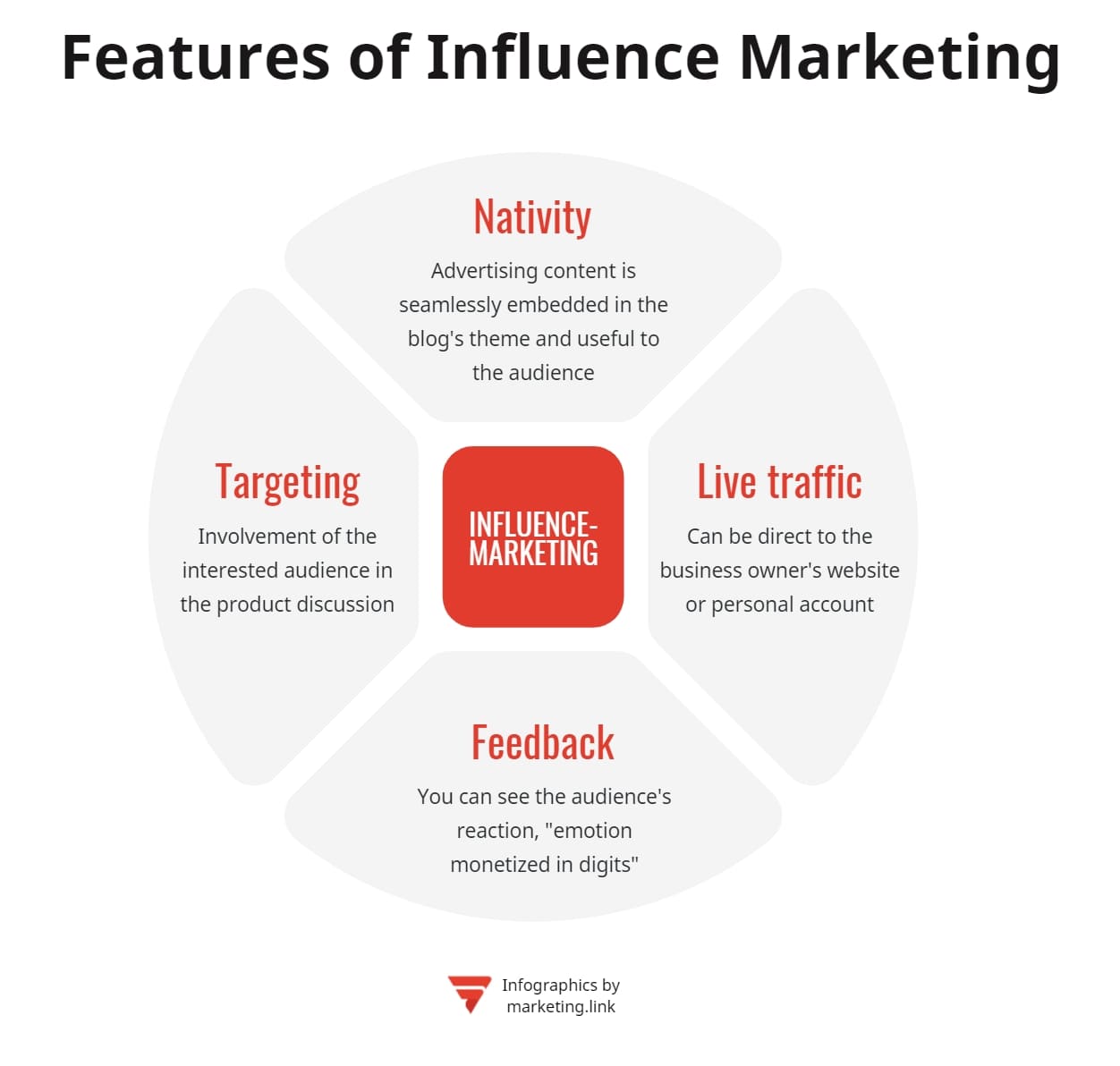 Features of influencer infographic