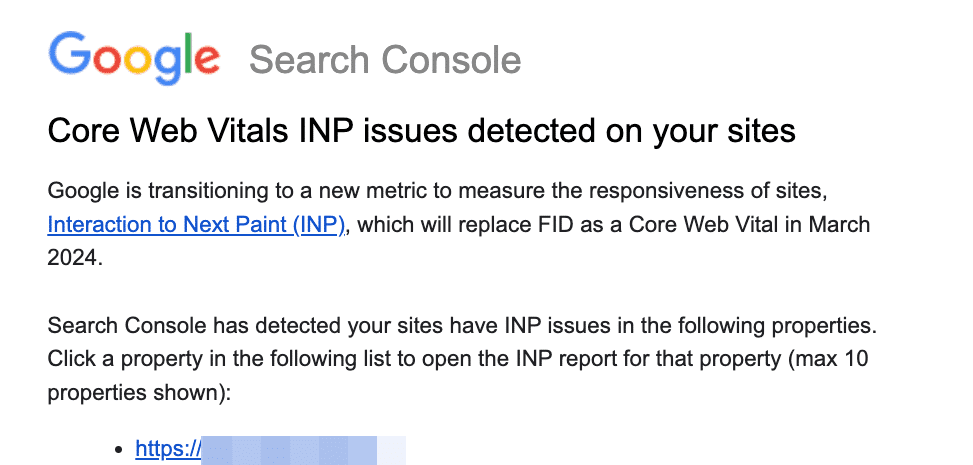  INP Interaction to Next Paint