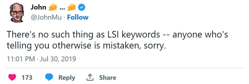 LSI значение ля Гугл