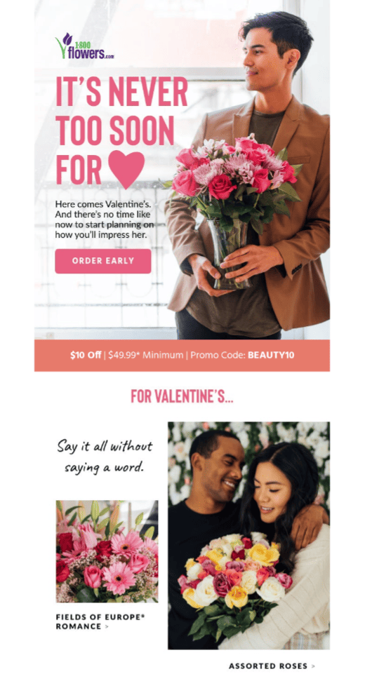 Letters to customers with a link to the website's landing page
