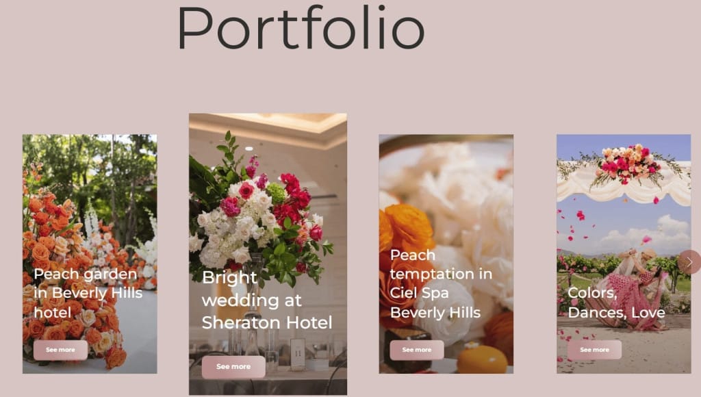 Flower shop product portfolio