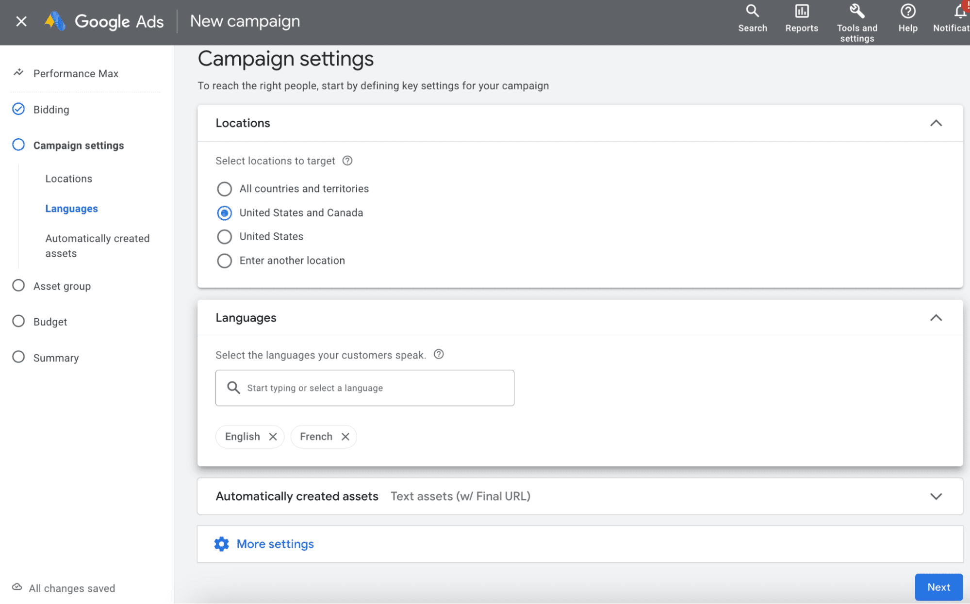 місцеположення для націлювання Перформанс Макс