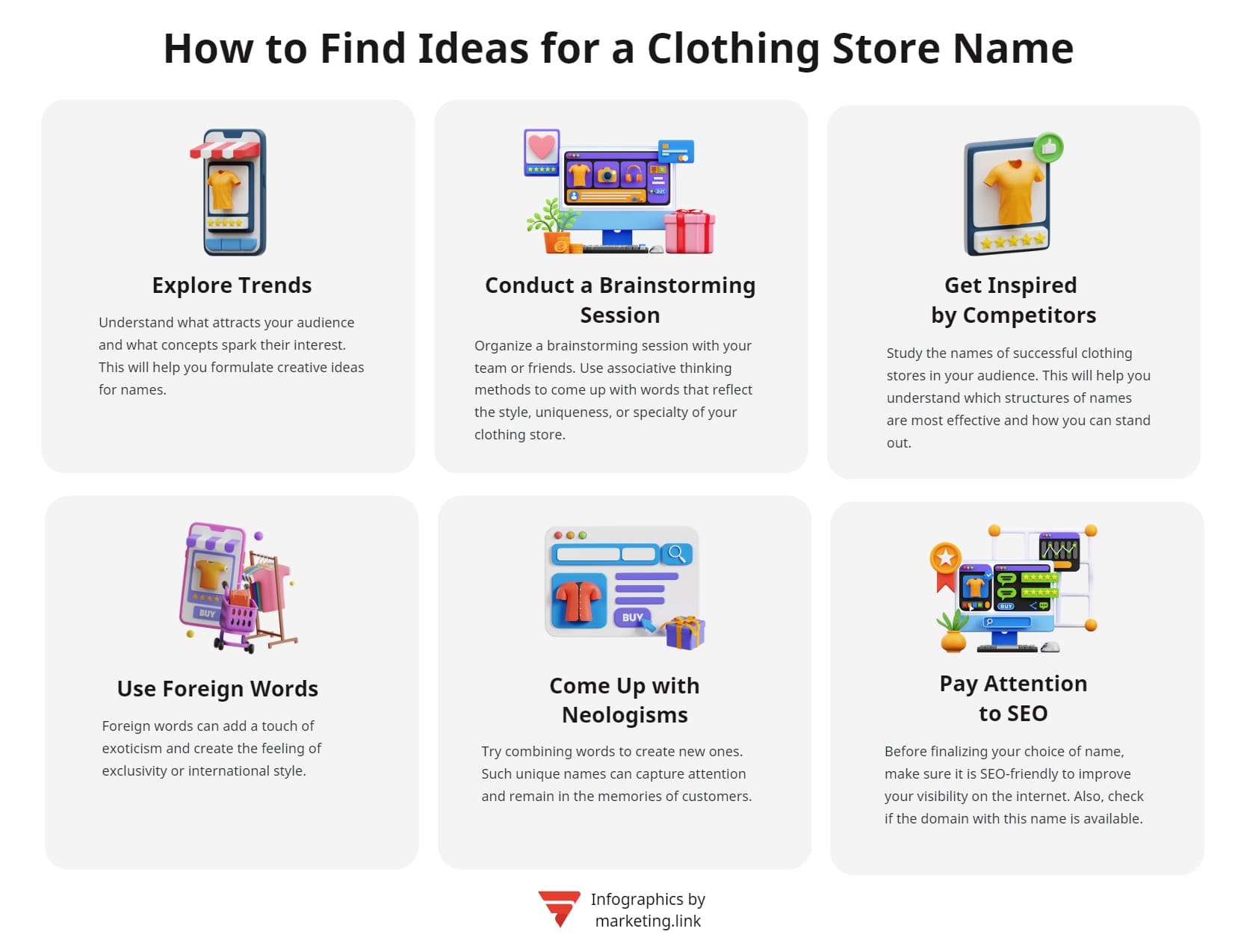 how to find ideas for creating a clothing store