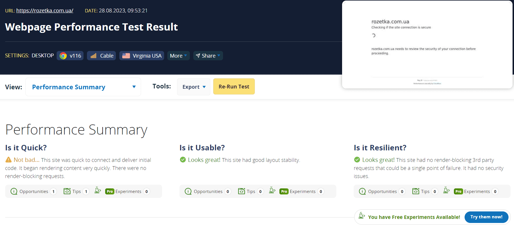 Tools for checking site speed