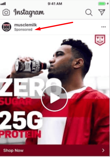 An example of product advertising on a store page on Instagram