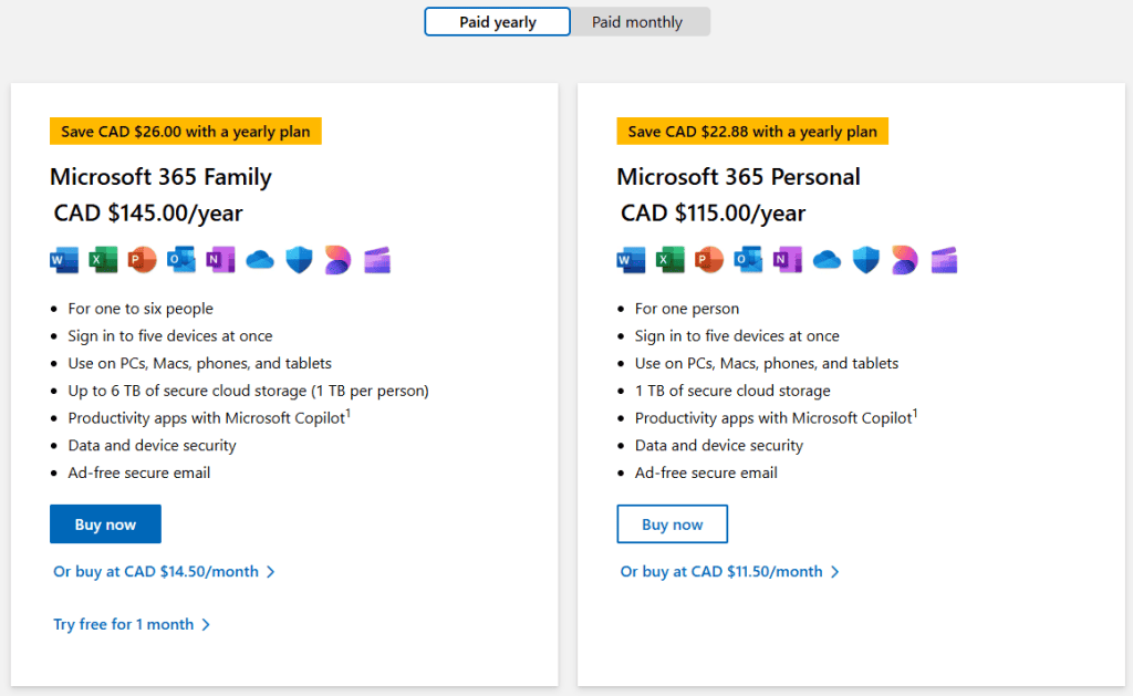 Tariff plans for home and business from Microsoft