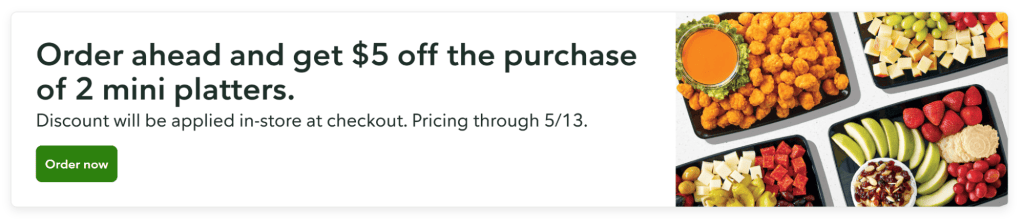 Special offer on goods