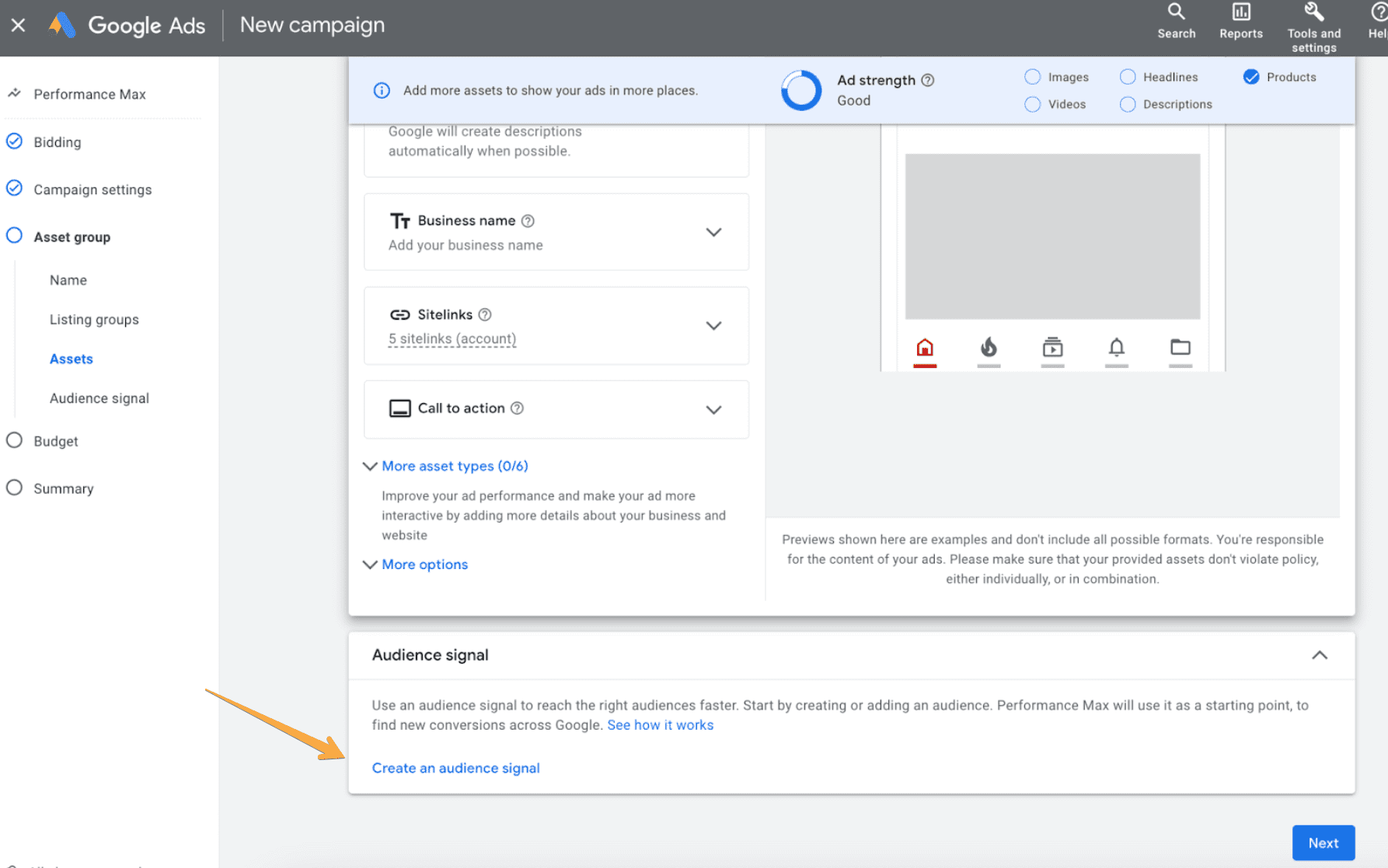 сигнал аудиторії у Перформанс Макс