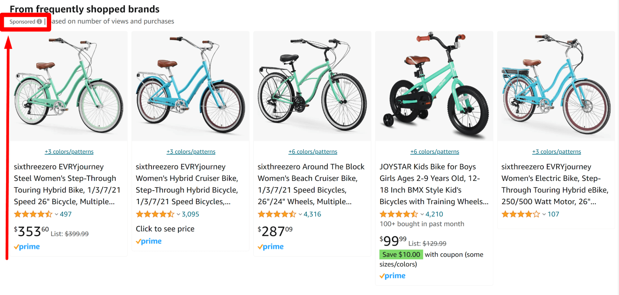 Товарна реклама в інтерфейсі Amazon