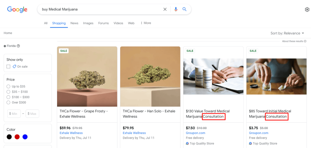 Здравоохранение и медикаменты в рекламе Гугл