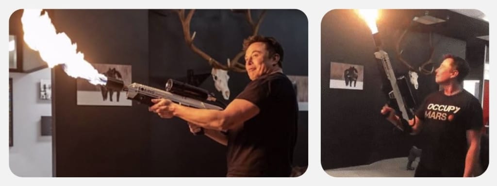Elon Musk flamethrowers hidden marketing