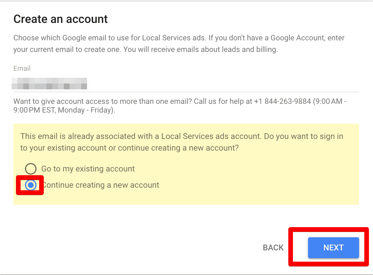 Create a new Local Services Ads account