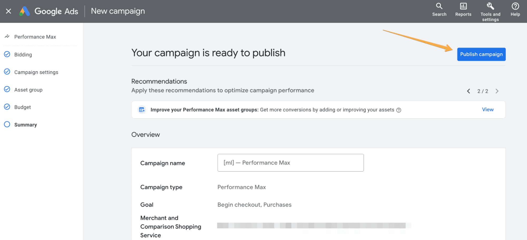денний бюджет в Перформанс Макс